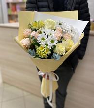 Букет цветов из:  Альстромерии, Розы и Хризантемы #REPLACE_PRED# городе Кашира